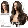 ENCOUNTERU Chocolate Brown Glueless Wig with Bangs Body Wave Layered