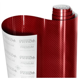 VViViD Epoxy Gloss Carbon Fiber Demon Red Vinyl Wrap Film Roll (10ft x 5ft) Interior Use Only