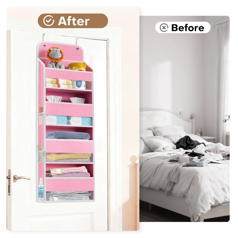 Over the Door Organizer, 4 Large Pocket Hanging Storage with