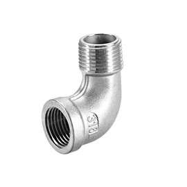 uxcell Stainless Steel 316 Cast Pipe Fitting 90 Degree Elbow 1/2 BSPT Female X 1/2 BSPT Male Thread