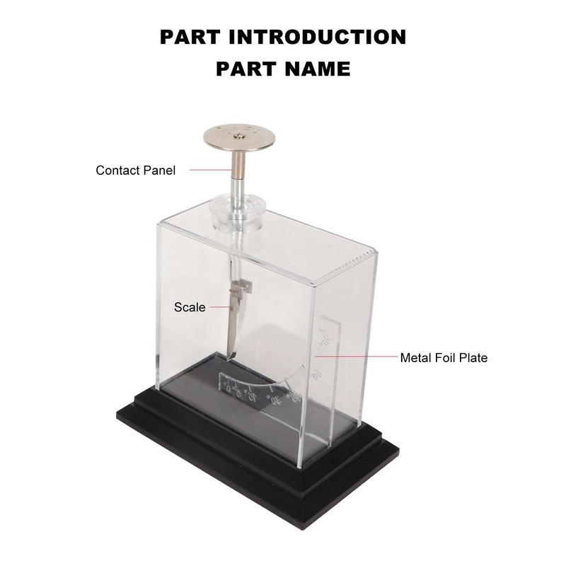 2pcs Foil Electroscope Compact Structure Physics Electrometer High Sensitive Electrometer