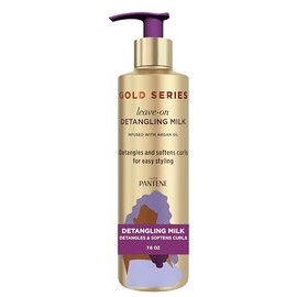 Pantene Gold Series Argan Oil, Sulfate Free, Leave In Detangling Milk And Conditioner For Natural And Curly Hair, 7.6 FL OZ (Pack of 12)
