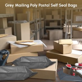 1ABOVE 50PK Grey Mailing Poly Postal Self Seal Bags Postage Packaging Assorted Mailers Posting Shipping Post Parcels Package Bags (9X12)