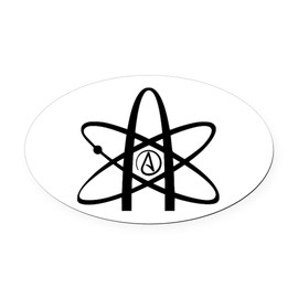 CafePress Atheism Symbol Oval Car Magnet, Euro Oval Bumper Magnet