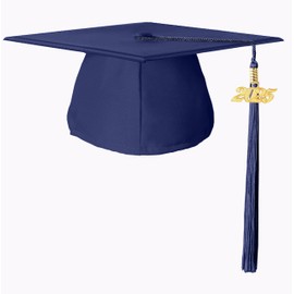GradGlory Unisex Adult Matte Graduation Cap with 2025 Tassel Year Charm for High School & Bachelor Master