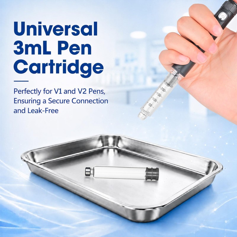 3ml Pen Cartridge, 3cc Cartridges for Peptide Pen, V1-V2 Pens,