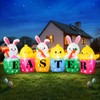 10 FT Easter Inflatables Bunny, Cute Rabbits with Carrots, Eggs,