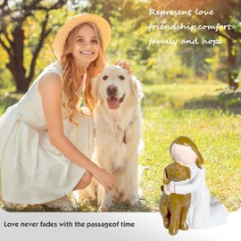 QUINTRA Kathson Memorials for Dogs/Cats, Lost Pet Memorials, Friendship Gift, Memory Gifts for Dog Lovers, Dog Angel Figurines (Coffee, One Size)