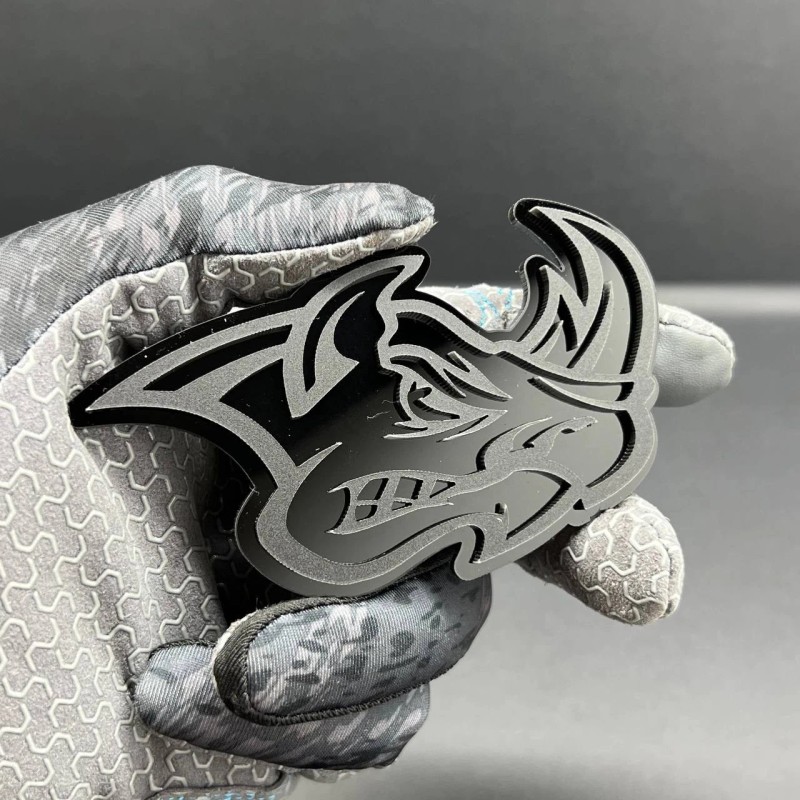 Emblem Badge 2pcs Rhino Badges Emblem Black Mate Black BADGES