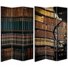 ORIENTAL Furniture Tall Double Sided Library Canvas Room Divider, 6'