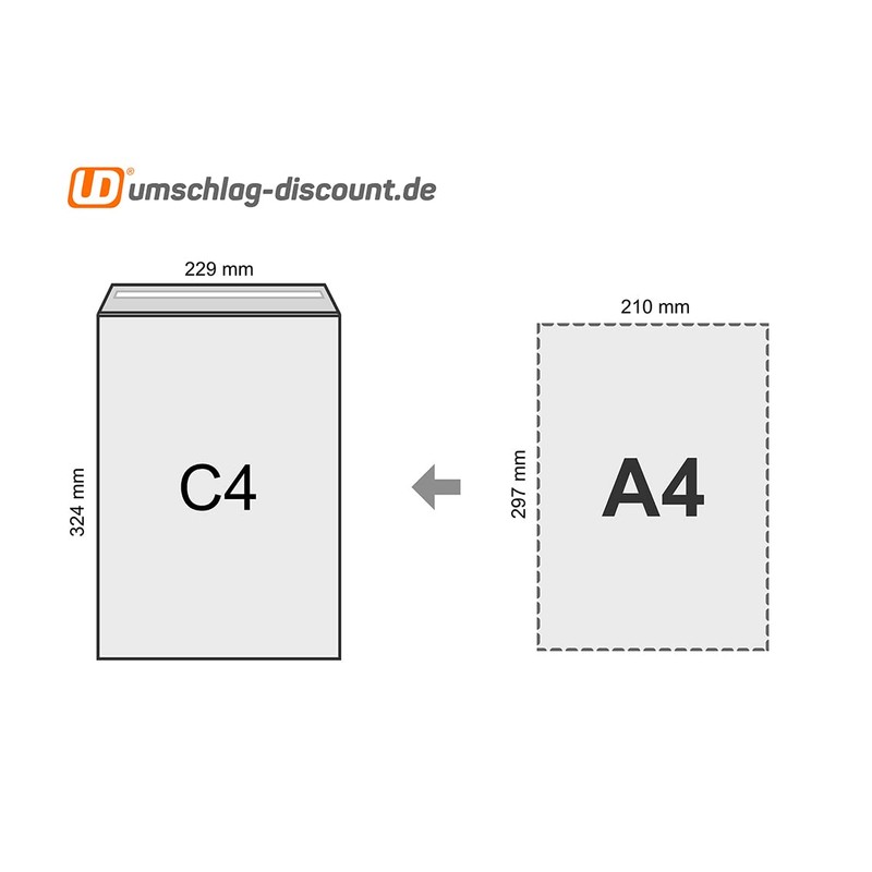 umschlag-discount - 25 x C4 324x229mm Laser Proof Window Printed