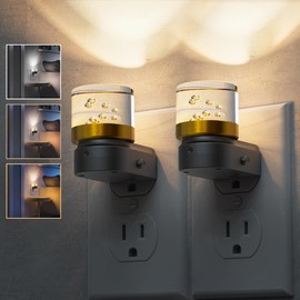 L LOHAS LED Night Lights Plug into Wall, 2 Pack 3000K/4000k/5000K Adjustable Color Temperature Bubble Night Light, Dusk to Dawn Sensor for Hallway, Bathroom, Rooms