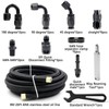 Medoon 6AN PTFE Fuel Line Kit, Nylon Stainless Steel Braided