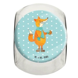 Mr. & Mrs. Panda XL 2000ml Bonbonglas Fuchs Keks - Geschenk, kalt, Teedose, Kekse, Plätzchen, Weihnachtszeit, Liebe, Süßigkeitenglas,