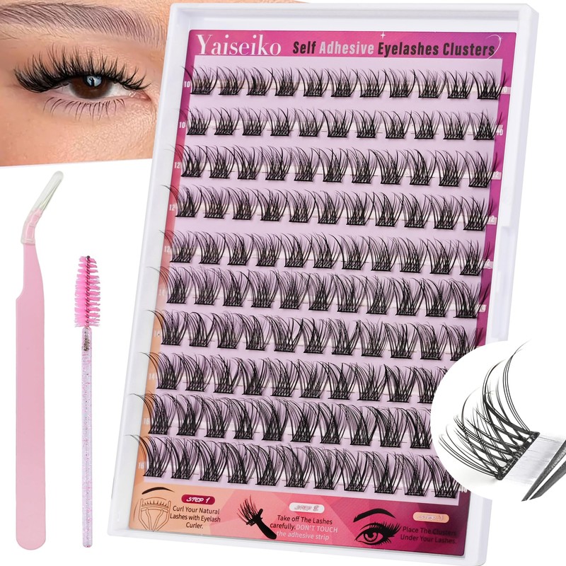Yaiseiko Self Adhesive Eyelashes Clusters Kit Lash Clusters DIY Eyelashes