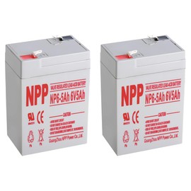 NPPower NP6-5Ah (F1,2PCS) 6V 5Ah Battery Rechargeable Sealed Lead Acid 6V 5 Ah Battery for Ride on Toy, Solar System, Emergency Light, UPS, Alarm System, Control System, F1 Terminal