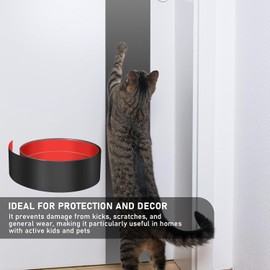 Zarique Stainless Steel Door Kick Plate, 4" x 118" Door Push Plate,Baseboard Molding Trim for Wall, Door, Kitchen Cupboard, Cabinet (Brushed Black)