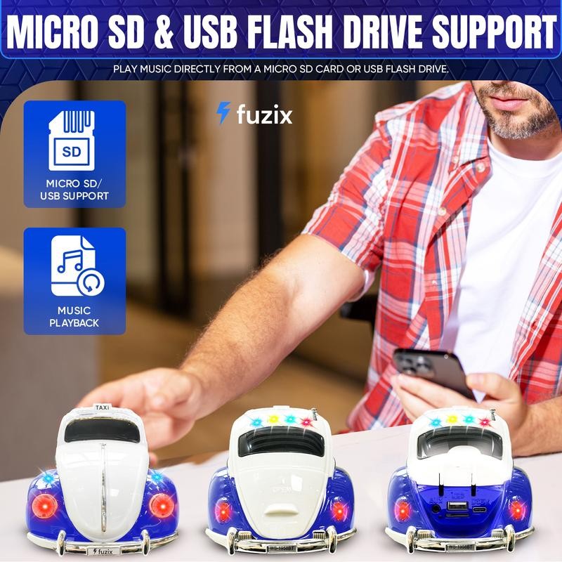 Fuzix WS-1958 Car Bluetooth Portable Speaker with LED AUX USB