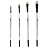 ZEM AS-231 White Bristle Synthetic Angles Brush Set 4 pcs
