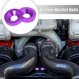 X AUTOHAUX 30pcs Car Bumper Mudguard Washer Bolts M6x1.0 Aluminum Alloy Purple