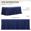 Partisky Navy Blue Polyester Table Skirt for Rectangle Tables 6ft,