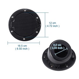 XhuangTech Car Fuel Tank Cover Carbon Fiber for Wrangler 2006-2017 JK 2 Door / 4 Door, Fuel Tank Filler Door Hatch Cover, Metal Petrol Cap Replacement Petrol Fuel Cap Cover Decoration (Black)