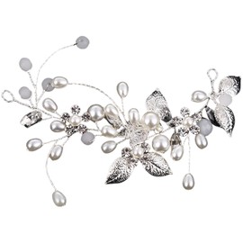 Xrten Flower Leaf Headpiece, Bridal Hair Accessories, Wedding, Hair Accessories, Headwear, Women Wedding Alloy Accessories, Hair Jewellery Wedding Silver Crystal Headband, Wedding Hair Accessories for