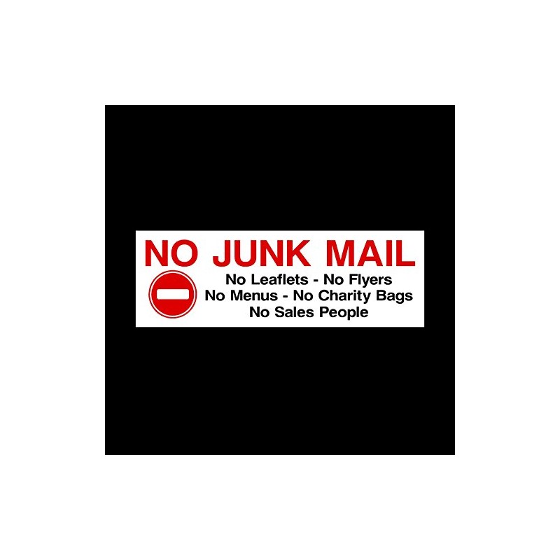 USSP&S No Junk Mail Sticker - Black, Letter Print, Rectangular,