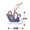 Virginia Cavaliers (UVA) Candy Cane Sleigh Christmas Ornament