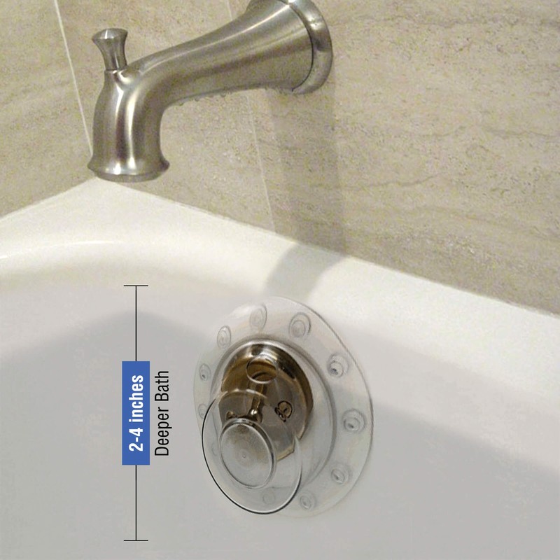 Overflow Drain Cover, 4 Inch Diameter, Enjoy a Deeper Bath,