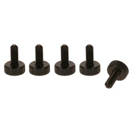 Precisiongeek - Flat Head Thumb Screws, 10mm Diameter (5, Aluminium Black, M6 x 10mm)