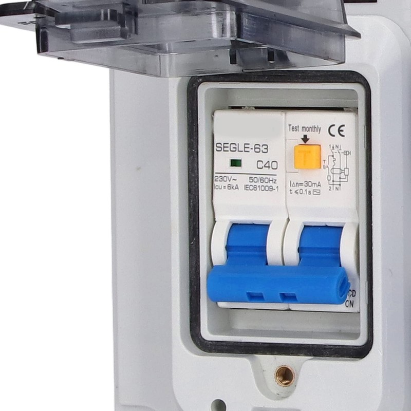 Eujgoov SGKJ-2C 2-Position German Socket Waterproof ABS Shell Socket Box