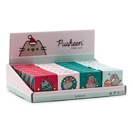 Puckator Pusheen the Cat Christmas 2023 Lip Balm in a Tin - Lip Care Stick Balms Chapstick Holiday Essentials For Women Family - Lipbalm Moisturiser Exfoliator Cream - Pretty Cute Lip Blam Bam