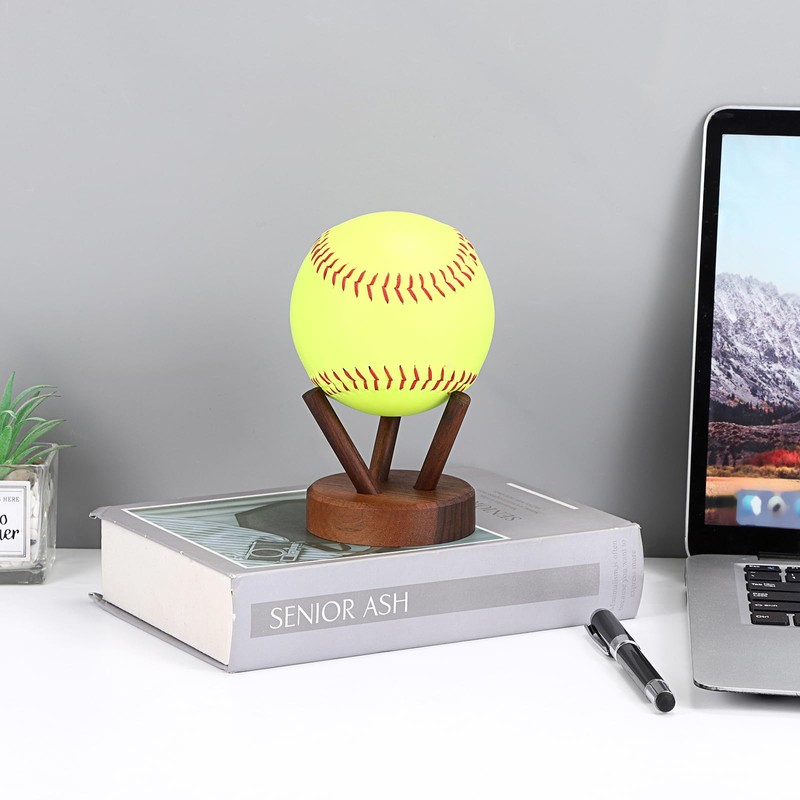 Softball Holder Wooden Baseball Stands for Display,3.2"x3.2"x 2.8"