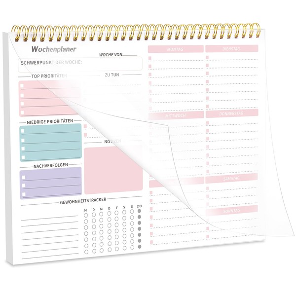 Weekly Planner Pad, 28 x 22 cm Spiral Bound To