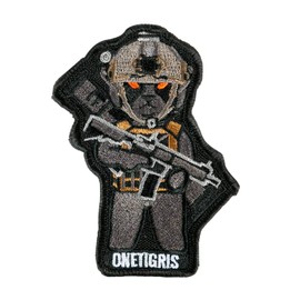 OneTigris Dog Embroidery Morale Patch Mascot Patch/Woven Fabric Velcro Patch