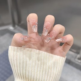 [NEURAD]ネイルチップ ミディアム 30枚入マグネットタイプ 清楚系セクシー ティーローズフレンチ × 磁石キャットアイ スモールジルコニア付け爪 夏向けショートネイル 人気 和風 かわいい 花嫁ネイル