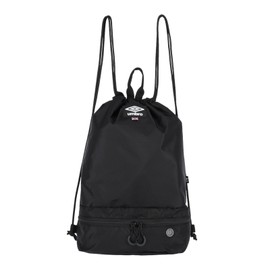 Umbro 70090 Boys Backpack, Knapsack, Drawstring Bag, 2 Layers, Drawstring Bag, Sports, Black