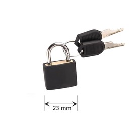 Multicolor Small Brass Padlock Plastic Padlock with 2 Keys for Toolbox Bag Luggage Diary (Black)