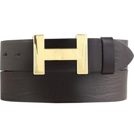 BELTINGER Henry Designer Belt Made of Full Cowhide Leather, 4 cm, Elegant Leather Belt for Men and Women, 40 mm, Shiny Gold, Brown, Gold