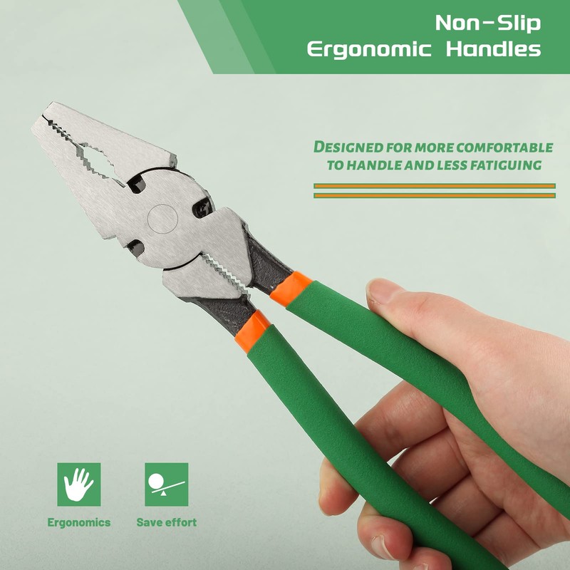 SPEEDWOX 10" Heavy Duty Square Nose Fence Pliers - High-Leverage