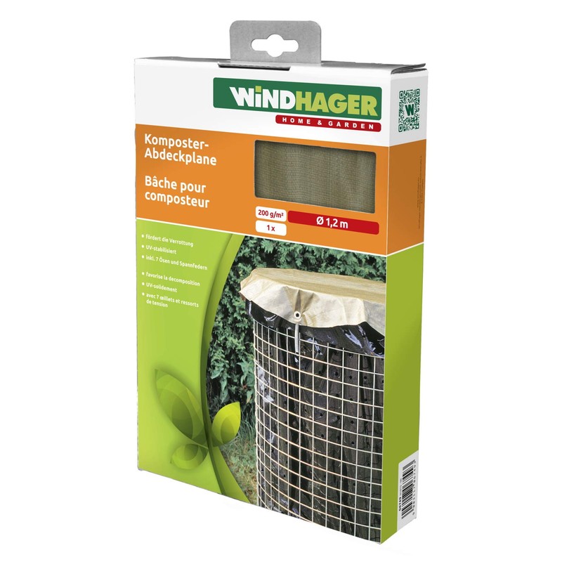 Windhager Composter Cover, Protective Cover for Composter, Tarpaulin Compost, Green,