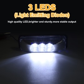 Biqiure Trailer Side Marker Light White,4 Inch 3-LED Side Marker Indicator Light Front Rear Side Position Lamps 12V 24V Clearance Light for Truck Camper Van Lorry RV,2pcs