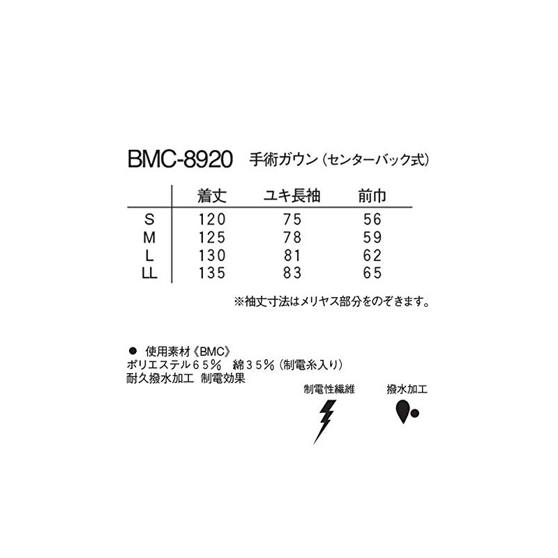 Surgical Gown (Center Back Type) BMC-8920(L) Blue