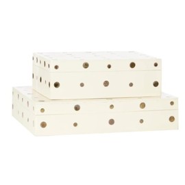 Alice Lane Penny Dot Box – Large Home Collection – Inlaid Brass Dots – Home Décor, Kitchen, Bathroom, and Coffee Table