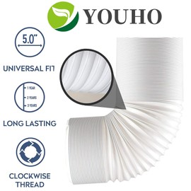 Portable Air Conditioner Hose -AC Hose YOUHO with 5.9" Diameter, Clockwise Thread & Length up to 80" -Exhaust Hose for Portable Air Conditioner Vent Compatible with Delonghi & LG Air Conditioner Parts