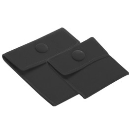 PATIKIL Jewelry Pouch, 2 Pack Soft Velvet Pouches with Snap Button Portable Storage for Rings Necklace Bracelet Earring Watch, Black(3x3, 4x4)