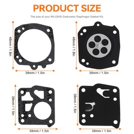 ZAMDOE Carburetor Repair Kit for Tillotson RK-23HS RK23HS RK-17HS for Husqvarna 61 266 268 272XP 281 181 for Jonsered 625 630 XL SXL915 X-12 261 350 481 482 Chainsaw