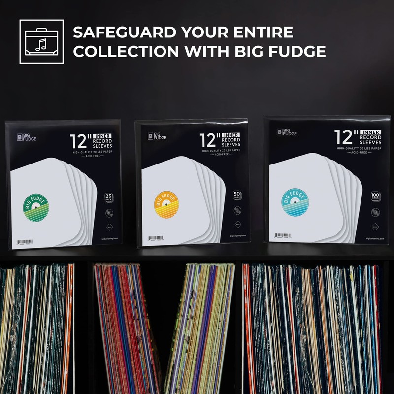 Big Fudge 25x Vinyl Record Inner Sleeves - Round Corners