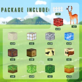 Welmay Magnetic Building Blocks 101 Pieces, Magnetic Building Blocks for Children, Montessori Magnetic Building Blocks Toy from Boys and Girls 3 4 5 6+ Years